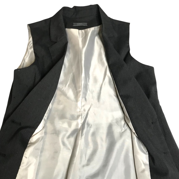 Suzy Shier Gray Sleeveless Blazer Vest Men's Size M – Tailored Career Chic - Picture 3 of 10